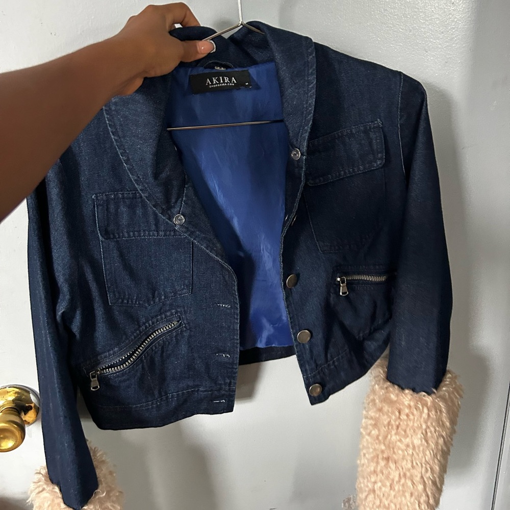Shop Akira faux fur crop jacket
